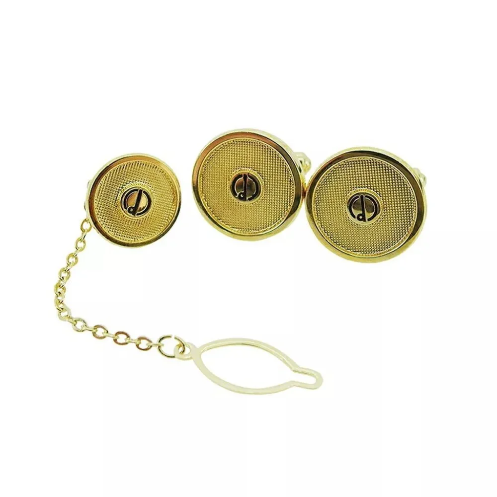 Dunhill Cufflink 2 Item Set Gold Bracket Authentic USED